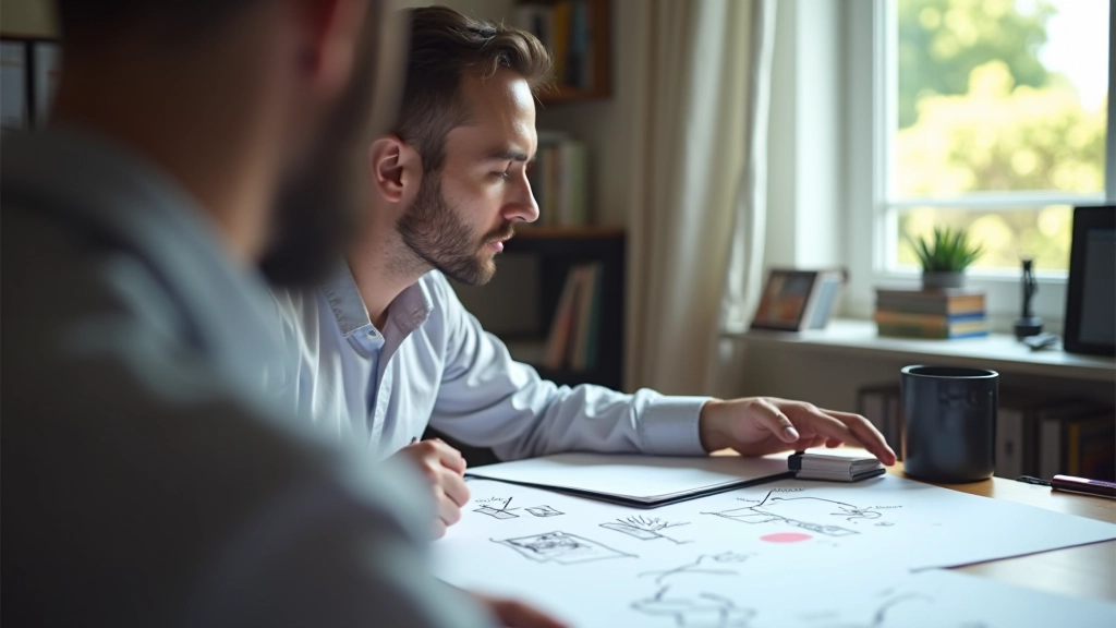 Professionista che pratica tecniche di mappa mentale e brainstorming creativo